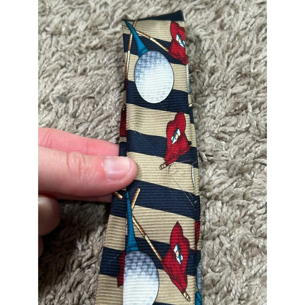 Canterbury 100% Silk Golf Tie Golf Ball Novelty Vintage Preppy Golfer Gift